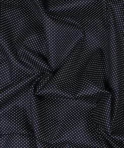 Vastramay Polka Dot Black And White Cotton Fabric