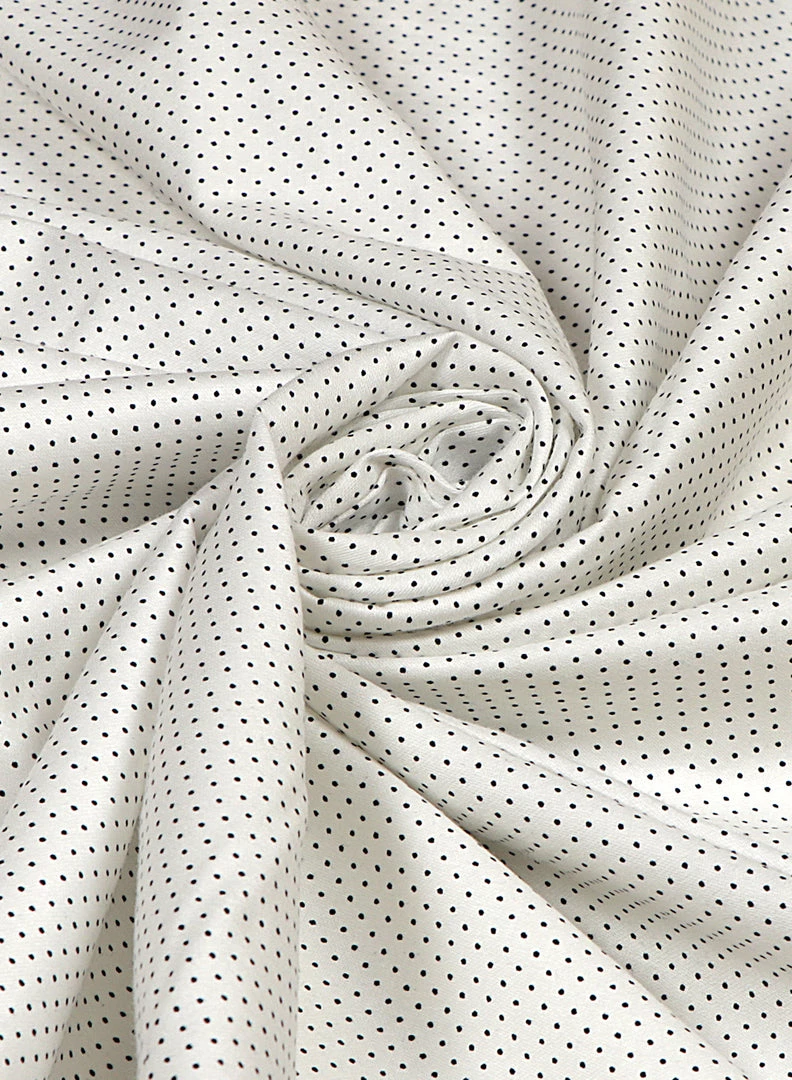 Vastramay Polka Dot White And Black Cotton Fabric 3 Vastramay Polka Dot White And Black Cotton Fabric