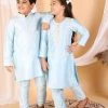 Vastramay Aqua Viscose Kurta Pyjama Siblings Set
