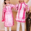 Vastramay Pink Tie And Dye Pattern Cotton Siblings Set 2 Vastramay Pink Tie And Dye Pattern Cotton Siblings Set