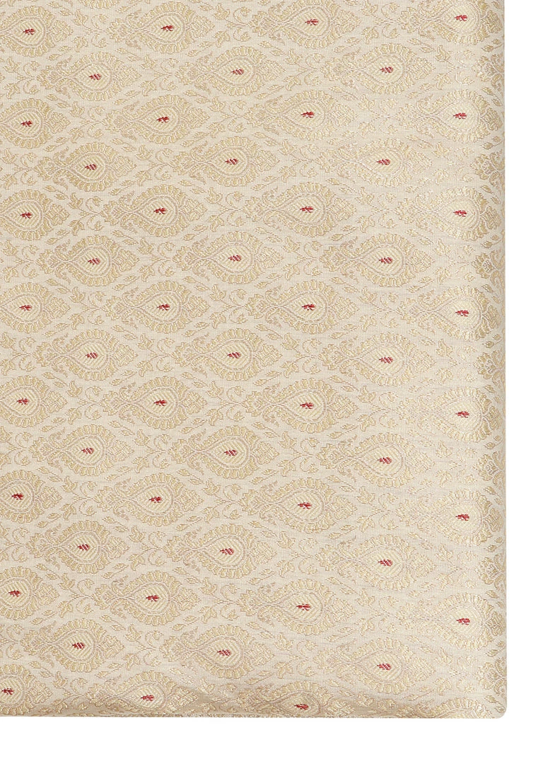 Vastramay Banarasi Meena Jari Beige And Maroon Silk Blend Fabric 5 Vastramay Banarasi Meena Jari Beige And Maroon Silk Blend Fabric