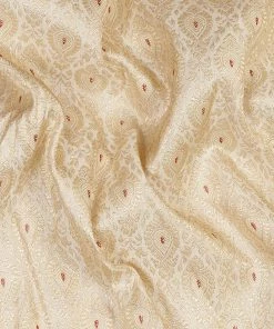 Vastramay Banarasi Meena Jari Beige And Maroon Silk Blend Fabric 10 Vastramay Banarasi Meena Jari Beige And Maroon Silk Blend Fabric