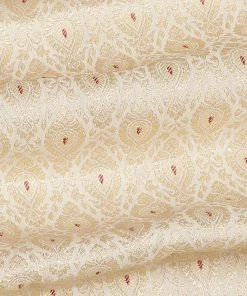 Vastramay Banarasi Meena Jari Beige And Maroon Silk Blend Fabric 11 Vastramay Banarasi Meena Jari Beige And Maroon Silk Blend Fabric