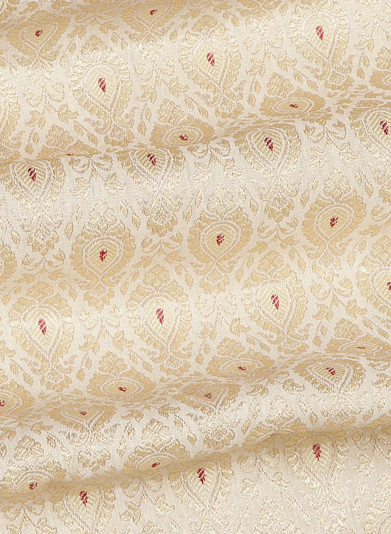 Vastramay Banarasi Meena Jari Beige And Maroon Silk Blend Fabric 7 Vastramay Banarasi Meena Jari Beige And Maroon Silk Blend Fabric