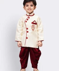 JBN Creation Buy 1 Get 1 Boys' Gold Cotton Silk Kurta And Dhoti Pant Set