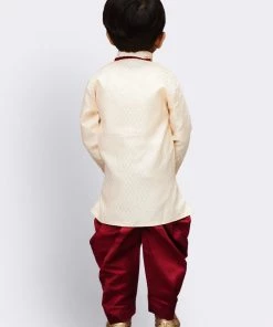 JBN Creation Buy 1 Get 1 Boys' Gold Cotton Silk Kurta And Dhoti Pant Set