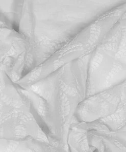 Vastramay All Over Chikankari Embroidered Pure Cotton White Fabric