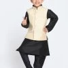 JBN Creation Boys' Cream Cotton Silk Blend Waistcoat, Black Kurta And Pyjama Set