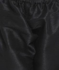 JBN Creation Boys' Cream Cotton Silk Blend Waistcoat, Black Kurta And Pyjama Set