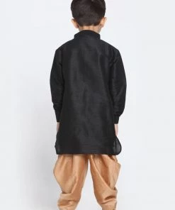 JBN Creation Boys' Black Cotton Silk Blend Kurta And Dhoti Pant Set 12 JBN Creation Boys' Black Cotton Silk Blend Kurta And Dhoti Pant Set