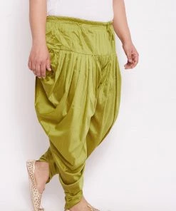 Rakhi VASTRAMAY Men's Plus Size Green Cowl Dhoti