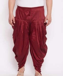 Rakhi VASTRAMAY Men's Plus Size Maroon Solid Dhoti Pants