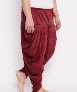 Rakhi VASTRAMAY Men's Plus Size Maroon Solid Dhoti Pants