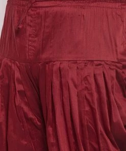 Rakhi VASTRAMAY Men's Plus Size Maroon Solid Dhoti Pants