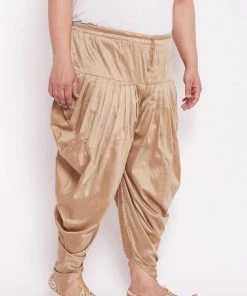 Rakhi VASTRAMAY PLUS Size Men's Rose Gold-Coloured Solid Cowl Dhoti