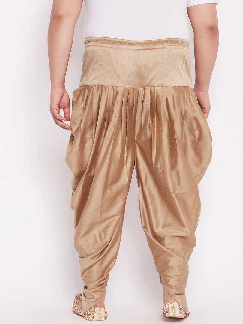 Rakhi VASTRAMAY PLUS Size Men's Rose Gold-Coloured Solid Cowl Dhoti 5 Rakhi VASTRAMAY PLUS Size Men's Rose Gold-Coloured Solid Cowl Dhoti