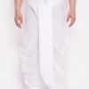 Vastramay Men's Plus Size Pure Cotton White Traditional Dhoti