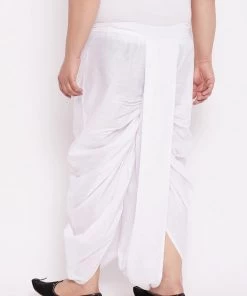 Vastramay Men's Plus Size Pure Cotton White Traditional Dhoti 10 Vastramay Men's Plus Size Pure Cotton White Traditional Dhoti