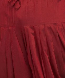 Vastramay Men's Plus Size Black And Maroon Silk Blend Jacket With Kurta Dhoti Pant Set Plus Size Collection