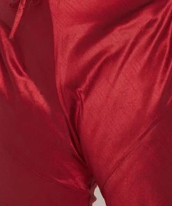 Vastramay Men's Plus Size Maroon And Rose Gold Brocade Silk Blend Jacket Kurta Pyjama Set Plus Size Collection