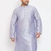 Vastramay Men's Plus Size Lavender Silk Blend Kurta Plus Size Collection 1 Vastramay Men's Plus Size Lavender Silk Blend Kurta Plus Size Collection
