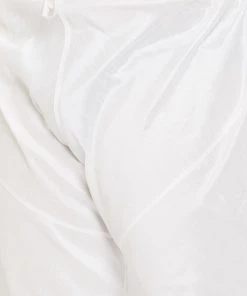 Vastramay Men's Plus Size White Silk Blend Kurta And Pyjama Set