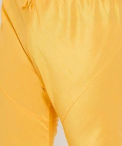 Vastramay Plus Size Collection Men's Plus Size Yellow Silk Blend Kurta And Pyjama Set 13 Vastramay Plus Size Collection Men's Plus Size Yellow Silk Blend Kurta And Pyjama Set