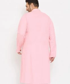 Vastramay Men's Plus Size Pink Cotton Kurta Plus Size Collection 10 Vastramay Men's Plus Size Pink Cotton Kurta Plus Size Collection