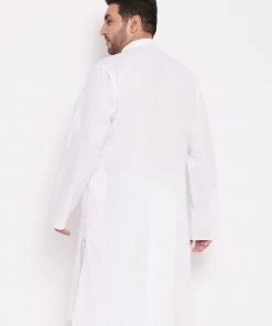 VASTRAMAY Men's Plus Size White Cotton Kurta