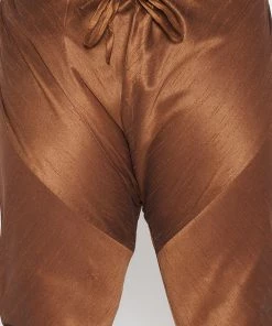 Vastramay Plus Size Collection Men's Plus Size Coffee Brown Silk Blend Kurta Pyjama Set 13 Vastramay Plus Size Collection Men's Plus Size Coffee Brown Silk Blend Kurta Pyjama Set