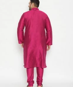 Vastramay Men's Plus Size Fushia Pink Viscose Blend Kurta Pyjama Set Plus Size Collection 12 Vastramay Men's Plus Size Fushia Pink Viscose Blend Kurta Pyjama Set Plus Size Collection