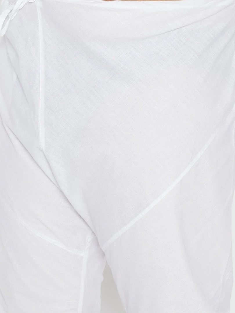 Vastramay Plus Size Collection Men's Plus Size White Cotton Blend Kurta Pyjama Set 7 Vastramay Plus Size Collection Men's Plus Size White Cotton Blend Kurta Pyjama Set