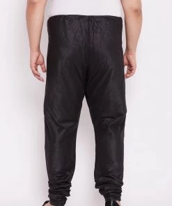 Vastramay Men's Plus Size Black Silk Blend Pyjama 11 Vastramay Men's Plus Size Black Silk Blend Pyjama