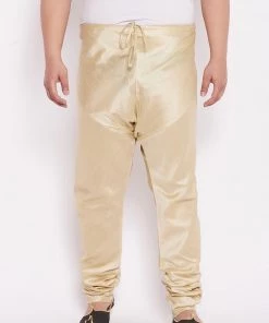 VASTRAMAY Men's Plus Size Gold Cotton Silk Blend Pyjama