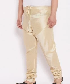 VASTRAMAY Men's Plus Size Gold Cotton Silk Blend Pyjama