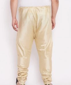 VASTRAMAY Men's Plus Size Gold Cotton Silk Blend Pyjama