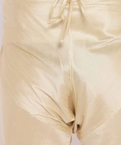 VASTRAMAY Men's Plus Size Gold Cotton Silk Blend Pyjama