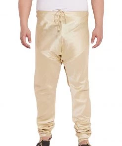 VASTRAMAY Men's Plus Size Gold Cotton Silk Blend Pyjama