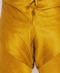 VASTRAMAY Men's Plus Size Mustard Cotton Silk Blend Pyjama