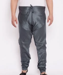 Vastramay Men's Plus Size Steel Cotton Silk Blend Pyjama