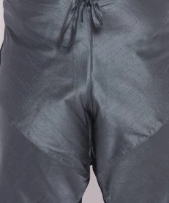 Vastramay Men's Plus Size Steel Cotton Silk Blend Pyjama