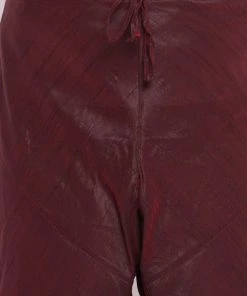 Vastramay Men's Plus Size Wine Silk Blend Pyjama