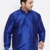Plus Size Collection VASTRAMAY Men's Plus Size Blue Silk Blend Ethnic Shirt 1 Plus Size Collection VASTRAMAY Men's Plus Size Blue Silk Blend Ethnic Shirt