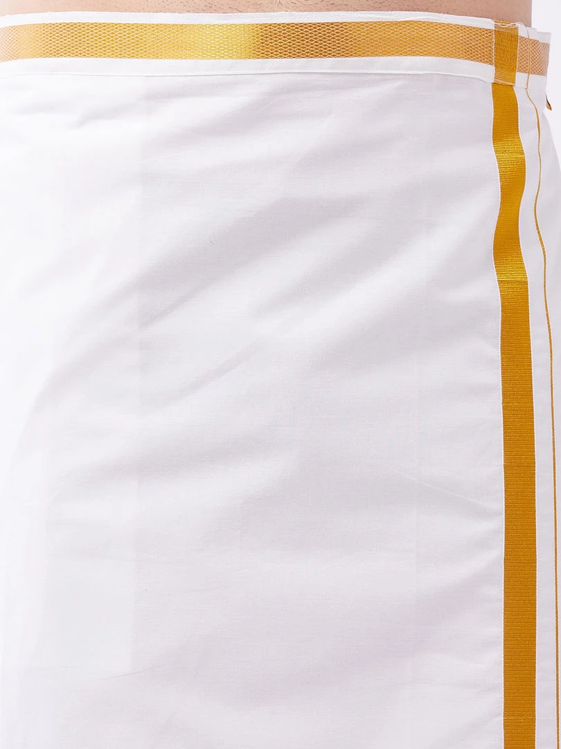 Vastramay Men's Plus Size Blue And White Silk Blend Shirt And Mundu Set Plus Size Collection 7 Vastramay Men's Plus Size Blue And White Silk Blend Shirt And Mundu Set Plus Size Collection