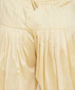 Vastramay Plus Size Collection Men's Plus Size Maroon And Gold Silk Blend Kurta And Dhoti Set