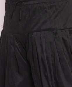 Vastramay Men's Plus Size White Silk Blend Kurta And Black Dhoti Pant Set 14 Vastramay Men's Plus Size White Silk Blend Kurta And Black Dhoti Pant Set