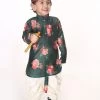 VASTRAMAY SISHU Infant Boys Multicolor-Base-Green Cotton Blend Kurta And Dhoti Set 2 VASTRAMAY SISHU Infant Boys Multicolor-Base-Green Cotton Blend Kurta And Dhoti Set