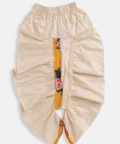 VASTRAMAY SISHU Infant Boys Multicolor-Base-Yellow Cotton Blend Kurta And Dhoti Set