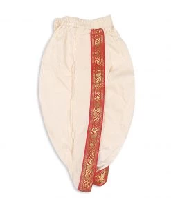 VASTRAMAY SISHU Boy's Cream-Coloured Kurta With Dhoti Pants & With Dupatta Boys