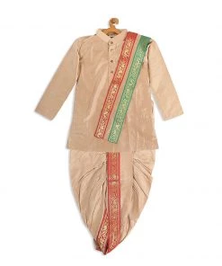 Boys VASTRAMAY SISHU Boy's Rose Gold Kurta With Dhoti Pants & With Dupatta 11 Boys VASTRAMAY SISHU Boy's Rose Gold Kurta With Dhoti Pants & With Dupatta